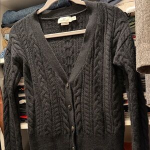 Vineyard Vines Cashmere black Cable Knit Cardigan
